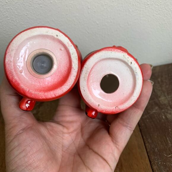 Vintage MCM Retro Red Balck coffee pot salt and pepper shakers - Picture 6 of 7